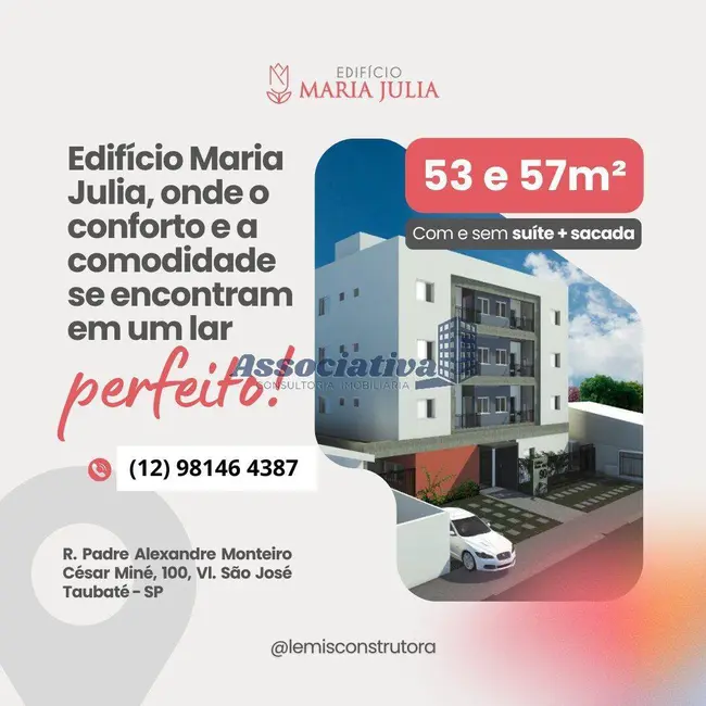 Foto 1 de Apartamento com 2 quartos à venda, 53m2 em Vila São José, Taubate - SP