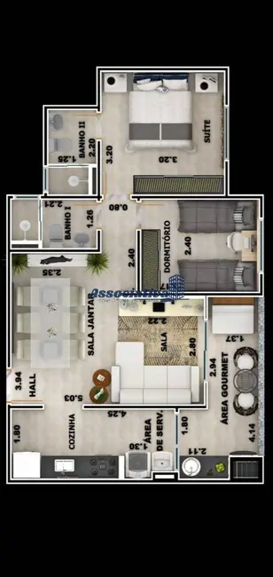 Foto 4 de Apartamento com 2 quartos à venda em Vila São Geraldo, Taubate - SP