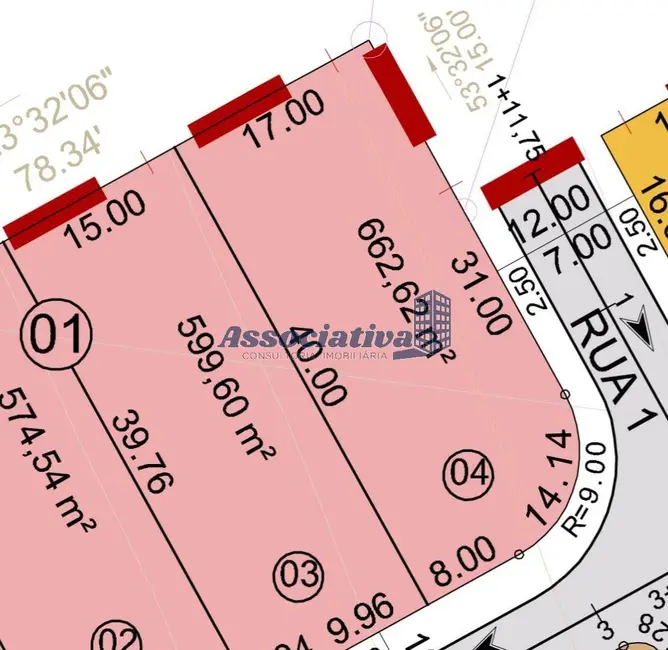 Foto 3 de Terreno / Lote à venda, 663m2 em Taubate - SP