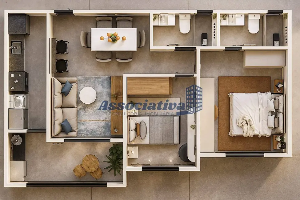 Foto 2 de Apartamento com 2 quartos à venda, 64m2 em Residencial Portal da Mantiqueira, Taubate - SP