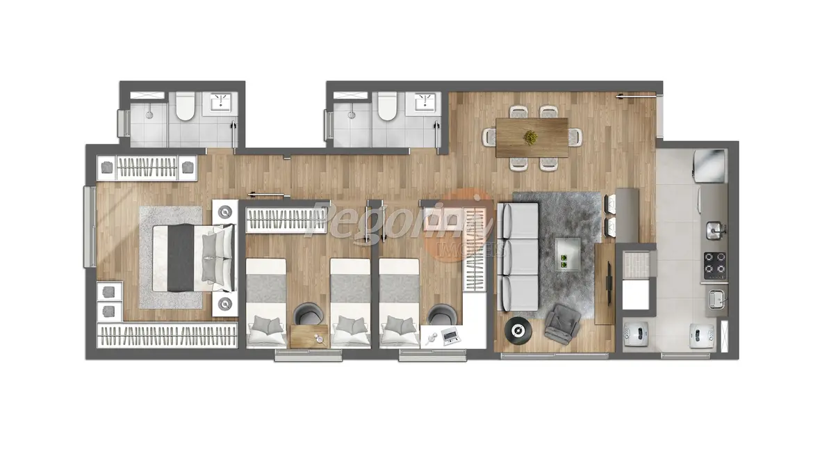 Apartamento com 2 quartos à venda, 61m2 em Farroupilha, Porto Alegre - RS - imagem 9 Foto 9 de Apartamento com 2 quartos à venda, 61m2 em Farroupilha, Porto Alegre - RS