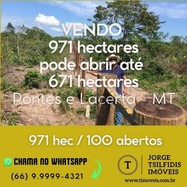 Foto 1 de Fazenda / Haras com 2 quartos à venda, 9710000m2 em Pontes E Lacerda - MT
