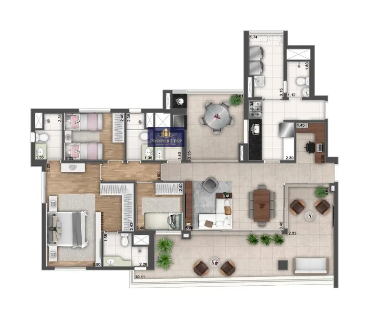 Apartamento com 4 quartos à venda, 147m2 em Campo Belo, São Paulo - SP - imagem 9 Foto 9 de Apartamento com 4 quartos à venda, 147m2 em Campo Belo, São Paulo - SP