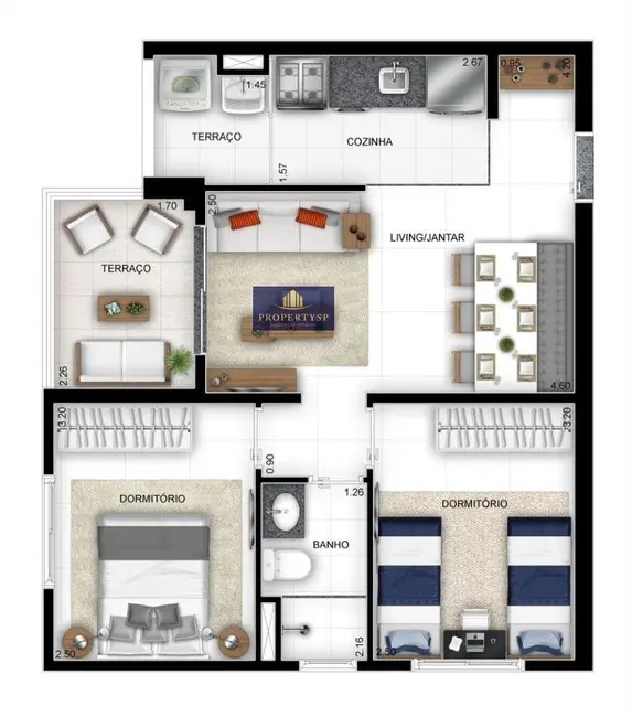 Apartamento com 2 quartos à venda, 51m2 em Água Branca, São Paulo - SP - imagem 7 Foto 7 de Apartamento com 2 quartos à venda, 51m2 em Água Branca, São Paulo - SP