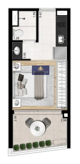 Apartamento com 1 quarto à venda, 25m2 em Cerqueira César, São Paulo - SP - imagem 7 Foto 7 de Apartamento com 1 quarto à venda, 25m2 em Cerqueira César, São Paulo - SP