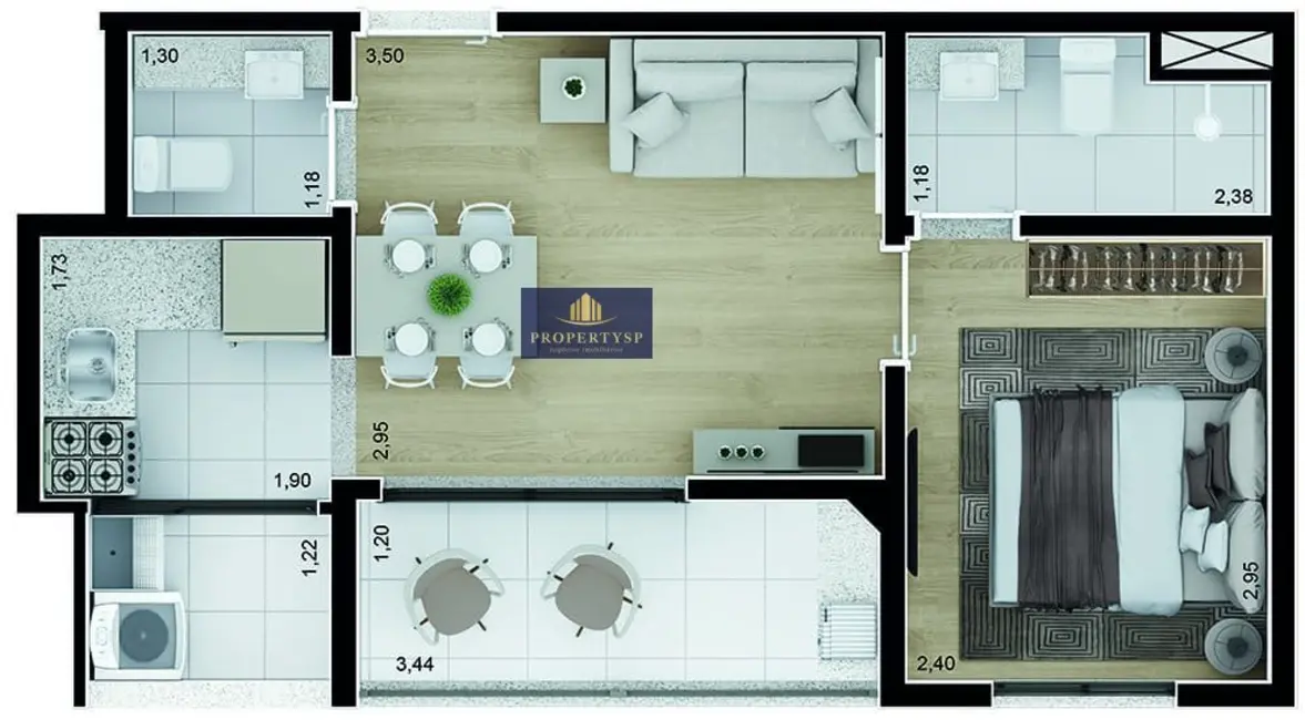 Apartamento com 1 quarto à venda, 37m2 em Perdizes, São Paulo - SP - imagem 7 Foto 7 de Apartamento com 1 quarto à venda, 37m2 em Perdizes, São Paulo - SP