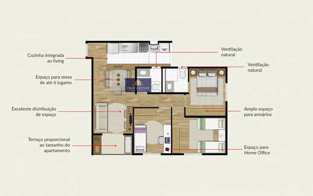 Foto 9 de Apartamento com 3 quartos à venda, 67m2 em Jardim Monte Kemel, São Paulo - SP