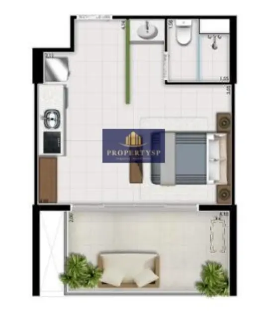 Apartamento com 1 quarto à venda, 35m2 em Consolação, São Paulo - SP - imagem 4 Foto 4 de Apartamento com 1 quarto à venda, 35m2 em Consolação, São Paulo - SP