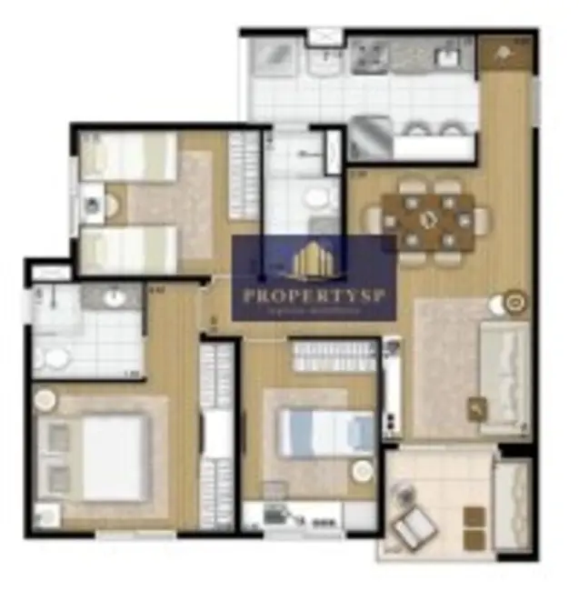 Apartamento com 3 quartos à venda, 72m2 em Vila Polopoli, São Paulo - SP - imagem 4 Foto 4 de Apartamento com 3 quartos à venda, 72m2 em Vila Polopoli, São Paulo - SP
