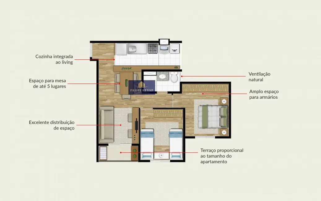 Foto 5 de Apartamento com 2 quartos à venda, 54m2 em Jardim Monte Kemel, São Paulo - SP