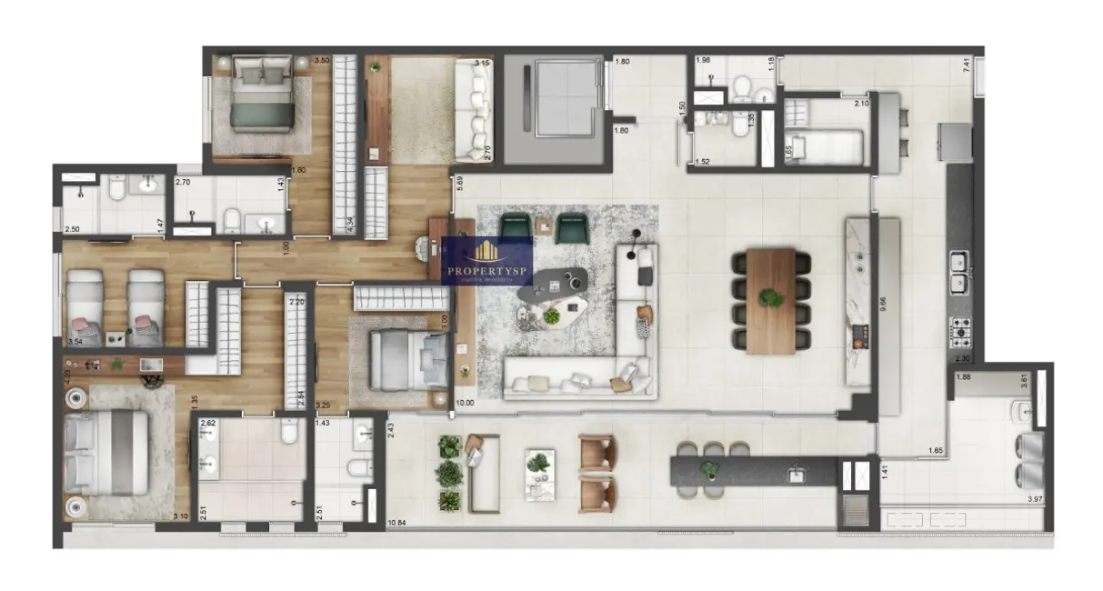 Foto 9 de Apartamento com 4 quartos à venda, 244m2 em Cidade Monções, São Paulo - SP