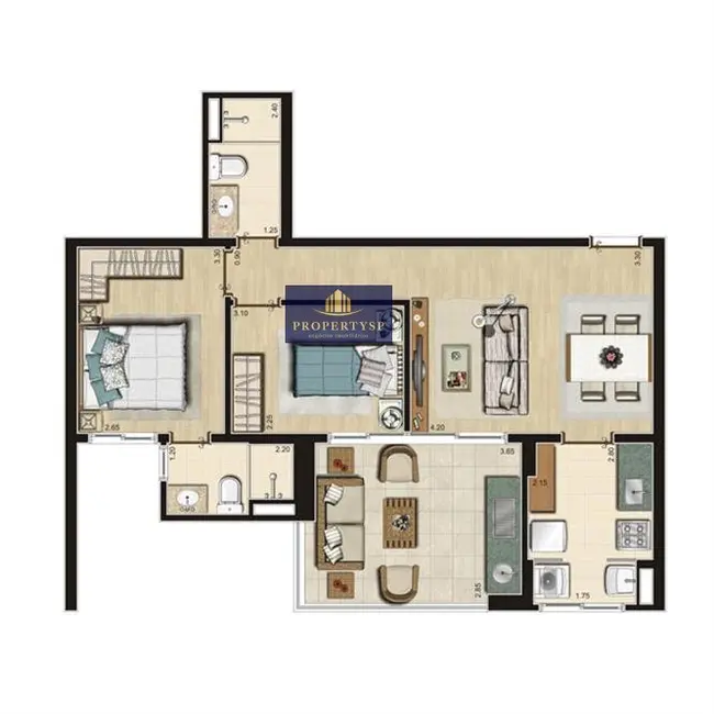 Foto 2 de Apartamento com 2 quartos à venda, 66m2 em São Paulo - SP