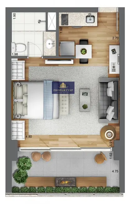 Apartamento com 1 quarto à venda, 41m2 em Brooklin Paulista, São Paulo - SP - imagem 9 Foto 9 de Apartamento com 1 quarto à venda, 41m2 em Brooklin Paulista, São Paulo - SP