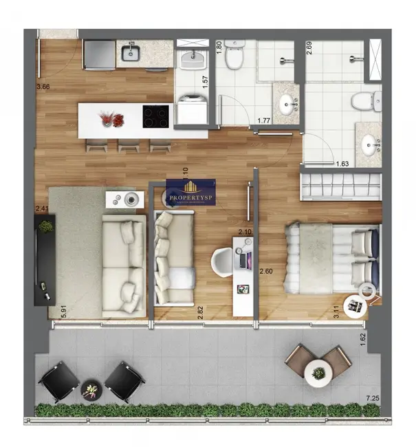 Apartamento com 2 quartos à venda, 61m2 em Brooklin Paulista, São Paulo - SP - imagem 9 Foto 9 de Apartamento com 2 quartos à venda, 61m2 em Brooklin Paulista, São Paulo - SP