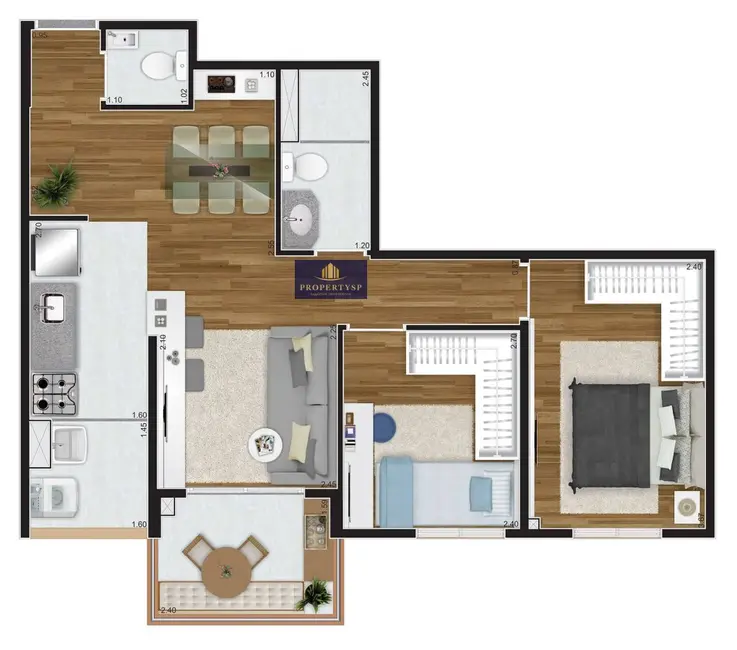 Apartamento com 2 quartos à venda, 54m2 em Santo Amaro, São Paulo - SP - imagem 4 Foto 4 de Apartamento com 2 quartos à venda, 54m2 em Santo Amaro, São Paulo - SP