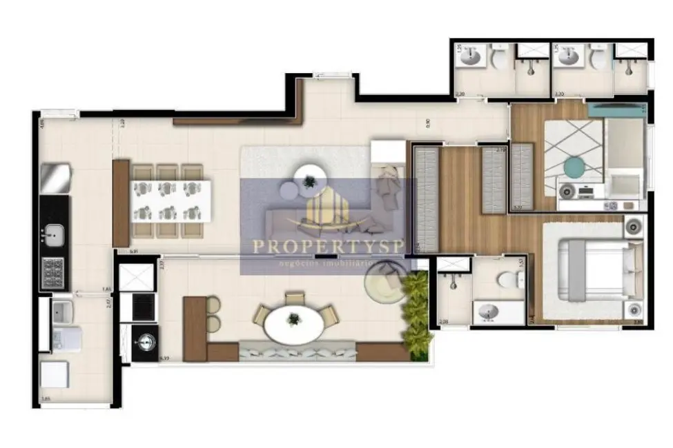 Apartamento com 3 quartos à venda, 96m2 em Vila Anastácio, São Paulo - SP - imagem 3 Foto 3 de Apartamento com 3 quartos à venda, 96m2 em Vila Anastácio, São Paulo - SP