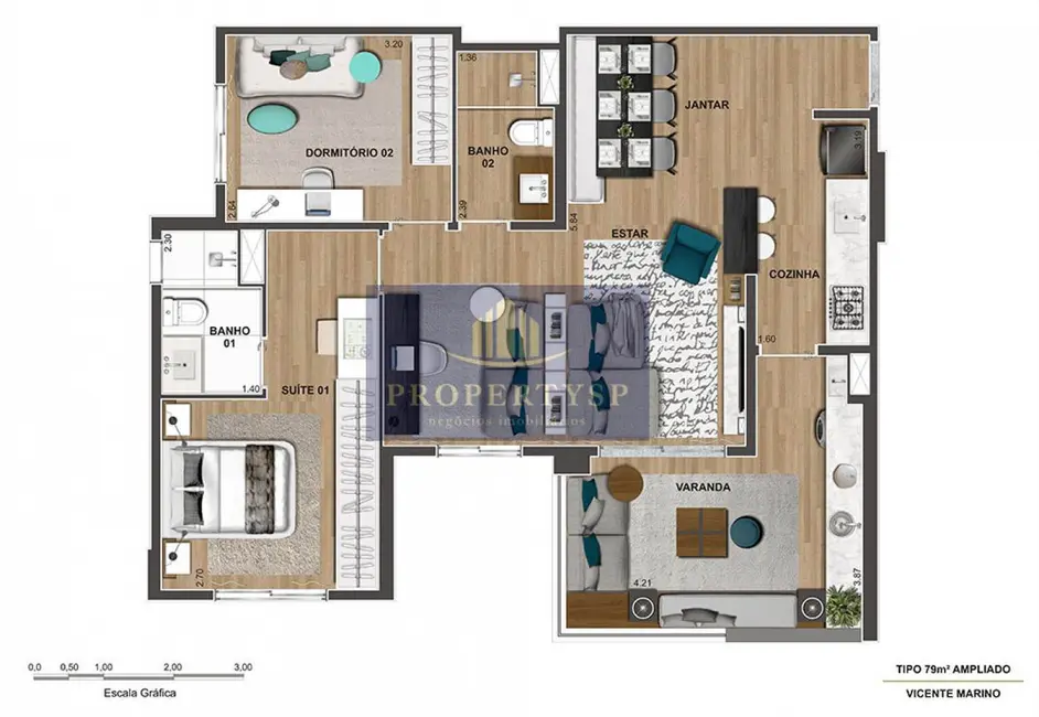 Apartamento com 3 quartos à venda, 79m2 em Barra Funda, São Paulo - SP - imagem 6 Foto 6 de Apartamento com 3 quartos à venda, 79m2 em Barra Funda, São Paulo - SP