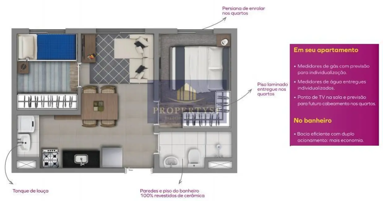 Apartamento com 2 quartos à venda, 33m2 em Lapa, São Paulo - SP - imagem 5 Foto 5 de Apartamento com 2 quartos à venda, 33m2 em Lapa, São Paulo - SP