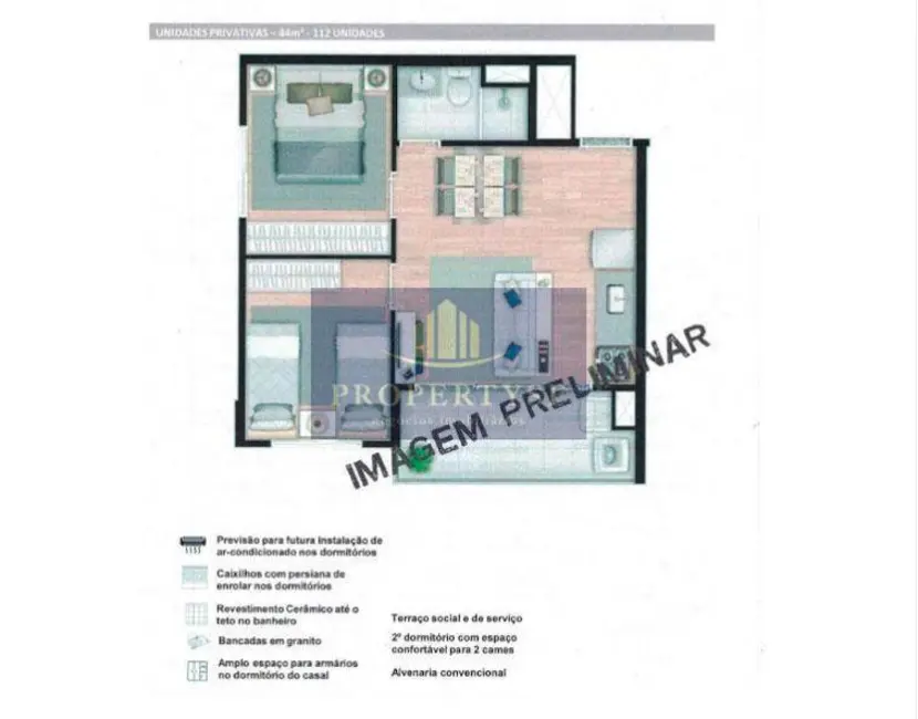 Apartamento com 2 quartos à venda, 44m2 em Vila Sônia, São Paulo - SP - imagem 3 Foto 3 de Apartamento com 2 quartos à venda, 44m2 em Vila Sônia, São Paulo - SP