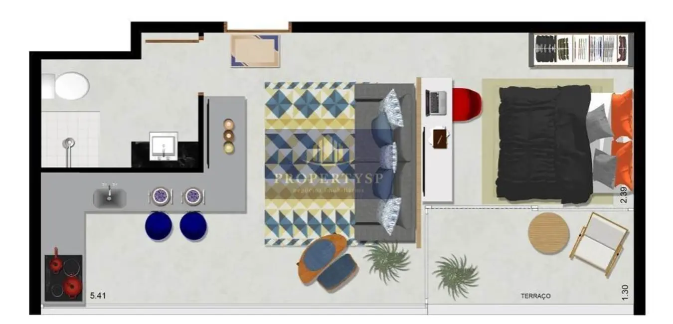 Foto 3 de Apartamento com 1 quarto à venda, 35m2 em Cerqueira César, São Paulo - SP