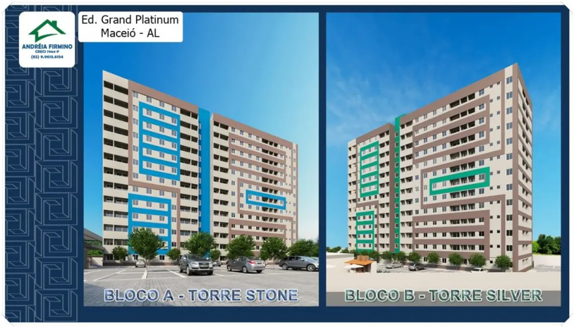 Foto 3 de Apartamento com 2 quartos à venda, 54m2 em Cidade Universitária, Maceio - AL