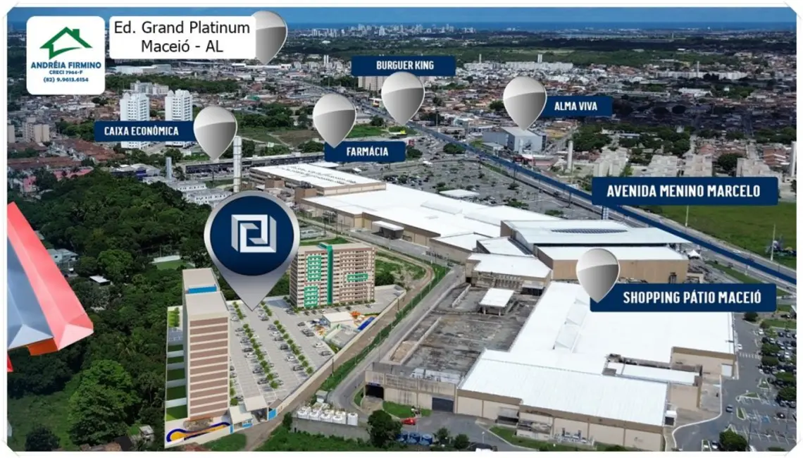 Foto 2 de Apartamento com 2 quartos à venda, 54m2 em Cidade Universitária, Maceio - AL
