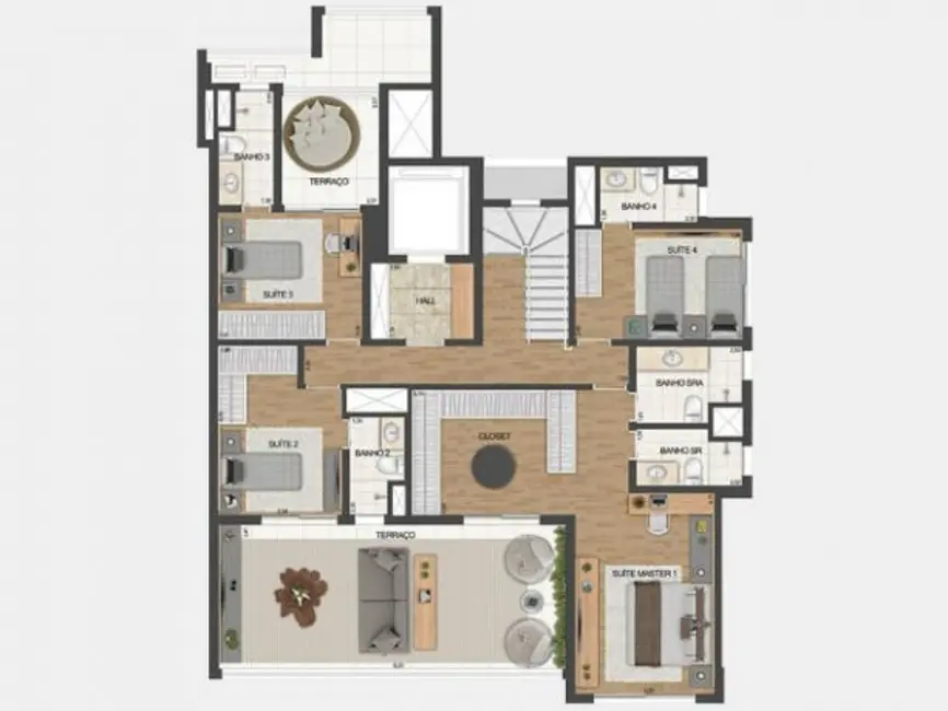 Apartamento com 4 quartos à venda, 163m2 em Indianópolis, São Paulo - SP - imagem 3 Foto 3 de Apartamento com 4 quartos à venda, 163m2 em Indianópolis, São Paulo - SP