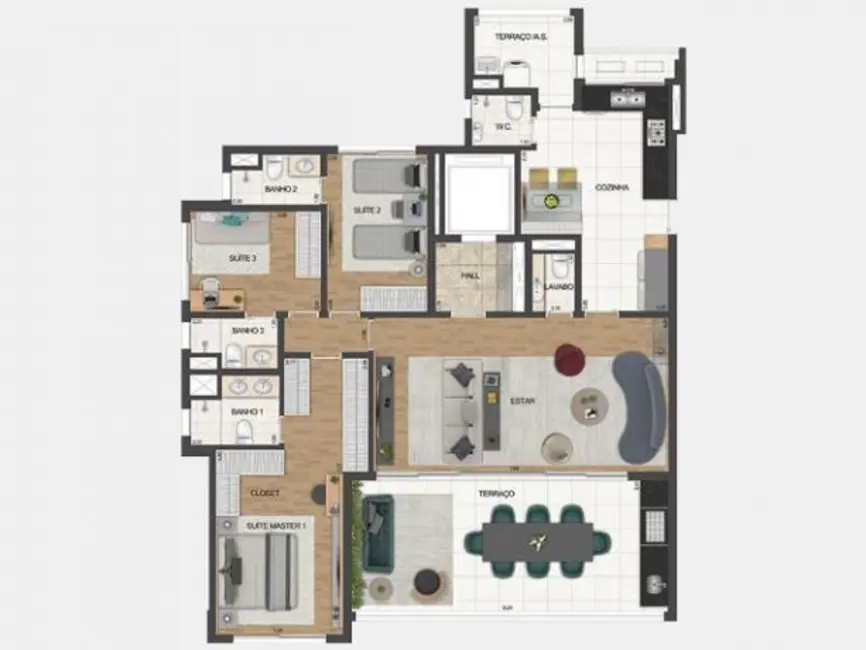 Apartamento com 4 quartos à venda, 163m2 em Indianópolis, São Paulo - SP - imagem 7 Foto 7 de Apartamento com 4 quartos à venda, 163m2 em Indianópolis, São Paulo - SP