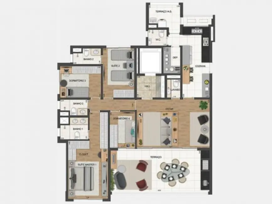 Apartamento com 4 quartos à venda, 163m2 em Indianópolis, São Paulo - SP - imagem 5 Foto 5 de Apartamento com 4 quartos à venda, 163m2 em Indianópolis, São Paulo - SP