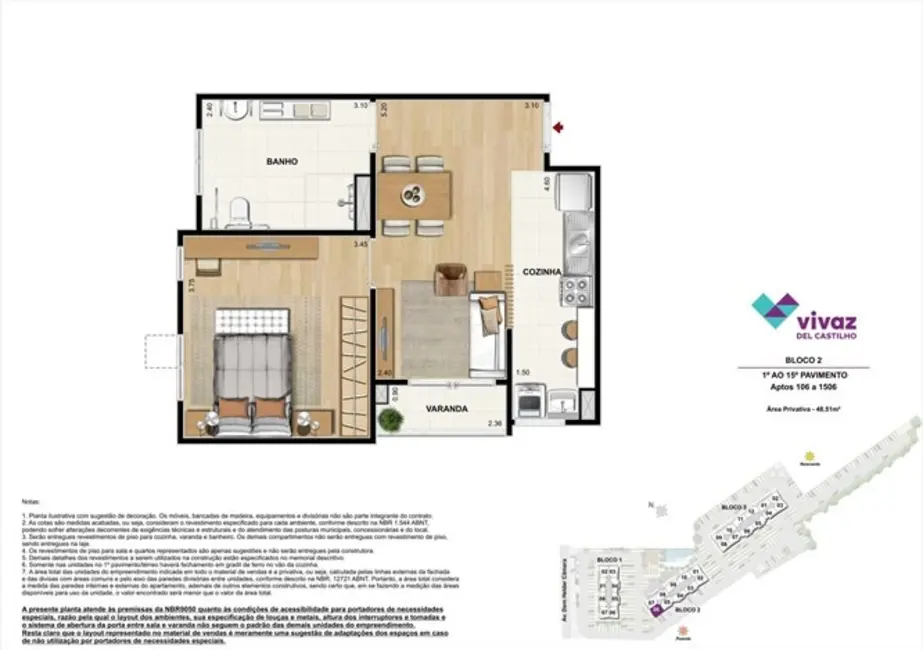 Foto 3 de Apartamento com 1 quarto à venda, 48m2 em Del Castilho, Rio De Janeiro - RJ