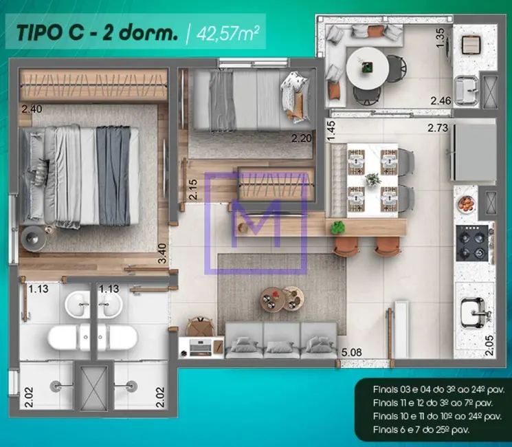 Foto 2 de Apartamento com 2 quartos à venda, 42m2 em Itaquera, São Paulo - SP