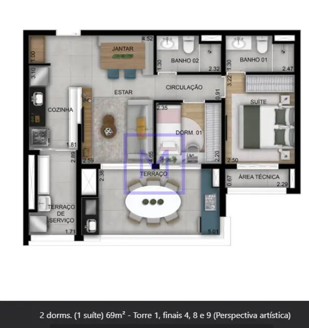 Foto 3 de Apartamento com 2 quartos à venda, 48m2 em Vila Guilhermina, São Paulo - SP