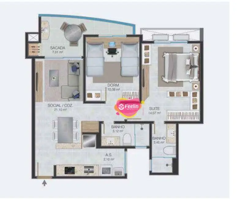 Foto 4 de Apartamento com 2 quartos à venda, 104m2 em Campeche, Florianopolis - SC