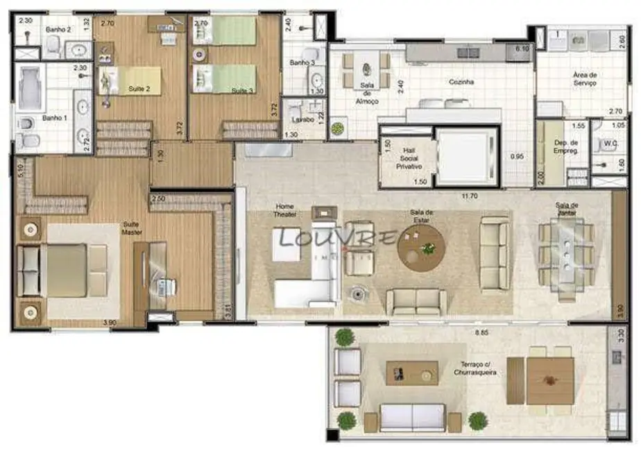 Apartamento com 3 quartos à venda, 205m2 em Vila Mascote, São Paulo - SP - imagem 3 Foto 3 de Apartamento com 3 quartos à venda, 205m2 em Vila Mascote, São Paulo - SP