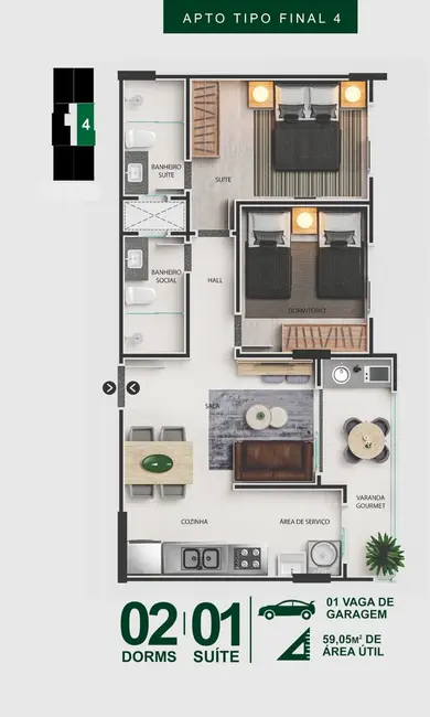 Apartamento com 2 quartos à venda, 73m2 em Centro, Itanhaem - SP - imagem 8 Foto 8 de Apartamento com 2 quartos à venda, 73m2 em Centro, Itanhaem - SP