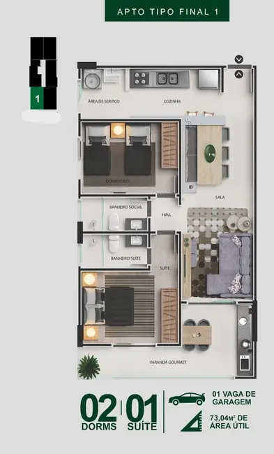 Apartamento com 2 quartos à venda, 73m2 em Centro, Itanhaem - SP - imagem 7 Foto 7 de Apartamento com 2 quartos à venda, 73m2 em Centro, Itanhaem - SP