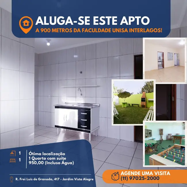Foto 1 de Apartamento com 1 quarto para alugar, 45m2 em Vila São José (Cidade Dutra), São Paulo - SP