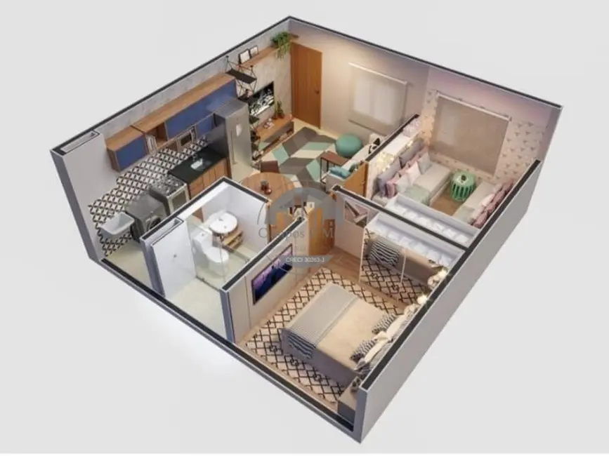 Foto 9 de Apartamento com 2 quartos à venda, 50m2 em Campos Ville, Araraquara - SP