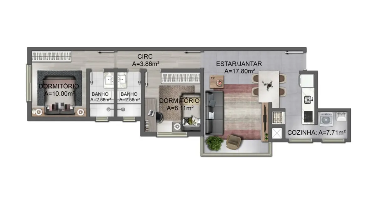 Apartamento com 3 quartos à venda, 85m2 em Bela Vista, Porto Alegre - RS - imagem 7 Foto 7 de Apartamento com 3 quartos à venda, 85m2 em Bela Vista, Porto Alegre - RS