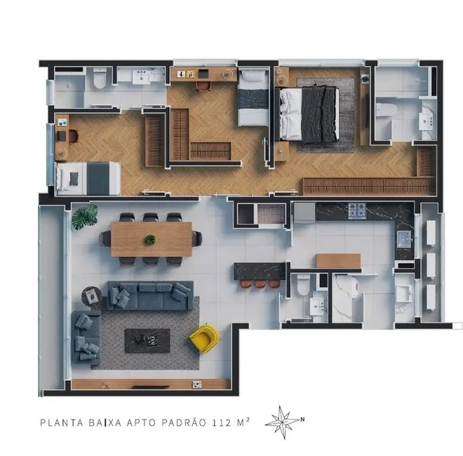 Apartamento com 3 quartos à venda, 155m2 em Menino Deus, Porto Alegre - RS - imagem 6 Foto 6 de Apartamento com 3 quartos à venda, 155m2 em Menino Deus, Porto Alegre - RS