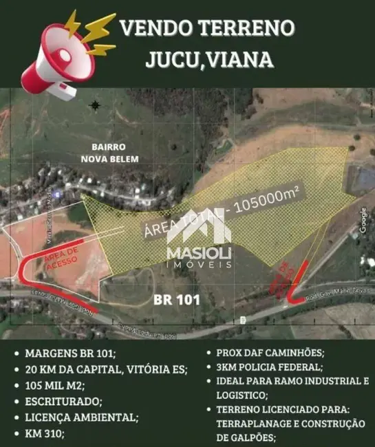 Foto 1 de Sala Comercial à venda, 105000m2 em Jucu, Viana - ES