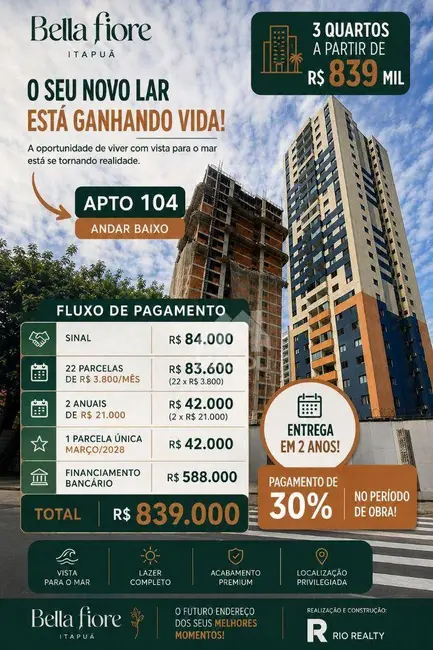 Foto 1 de Apartamento com 3 quartos à venda, 84m2 em Vila Velha - ES