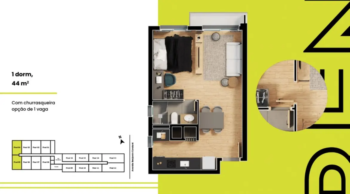 Foto 5 de Loft / Flat com 1 quarto à venda, 34m2 em Floresta, Porto Alegre - RS