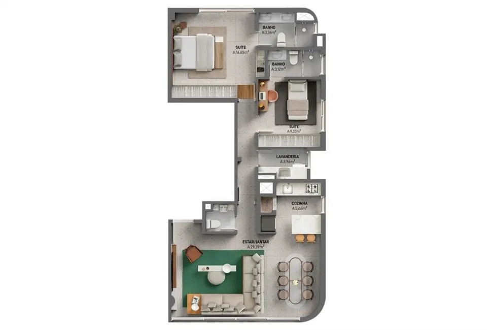 Apartamento com 2 quartos à venda, 93m2 em Moinhos de Vento, Porto Alegre - RS - imagem 4 Foto 4 de Apartamento com 2 quartos à venda, 93m2 em Moinhos de Vento, Porto Alegre - RS