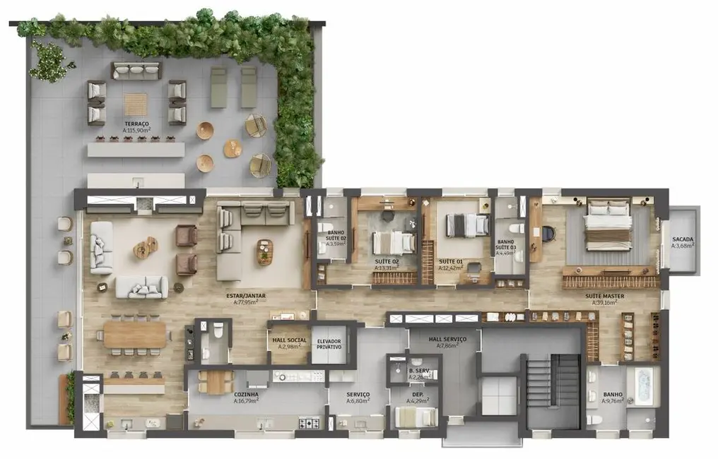 Apartamento com 3 quartos à venda, 308m2 em Petrópolis, Porto Alegre - RS - imagem 5 Foto 5 de Apartamento com 3 quartos à venda, 308m2 em Petrópolis, Porto Alegre - RS