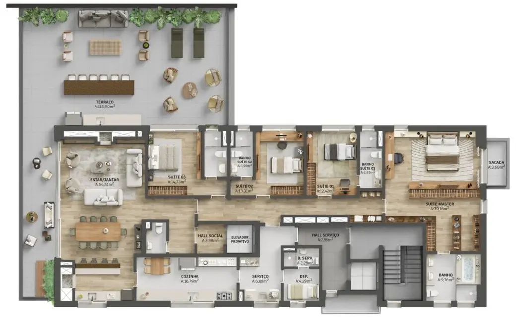 Apartamento com 3 quartos à venda, 308m2 em Petrópolis, Porto Alegre - RS - imagem 6 Foto 6 de Apartamento com 3 quartos à venda, 308m2 em Petrópolis, Porto Alegre - RS