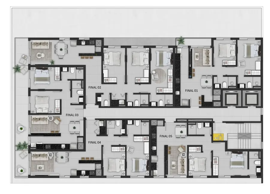 Apartamento com 3 quartos à venda, 95m2 em Capao Da Canoa - RS - imagem 4 Foto 4 de Apartamento com 3 quartos à venda, 95m2 em Capao Da Canoa - RS
