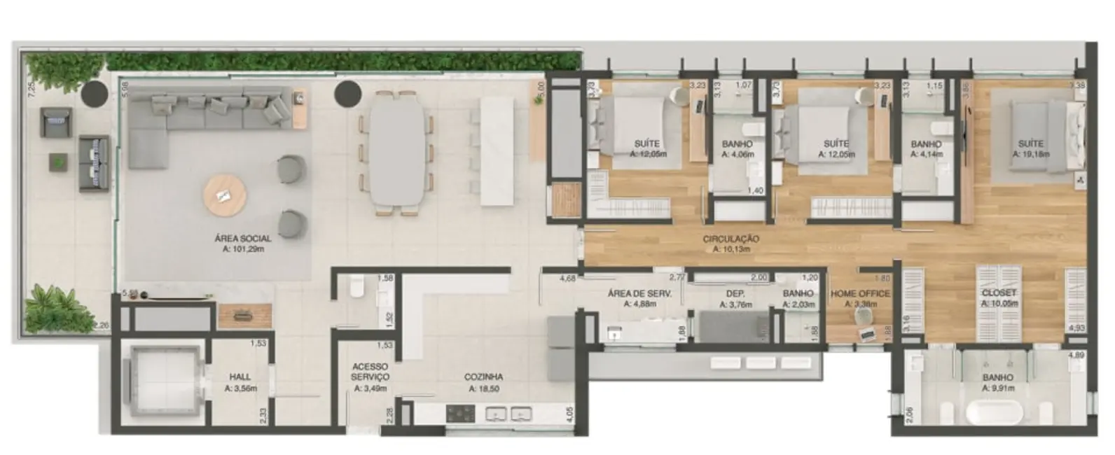 Apartamento com 3 quartos à venda, 262m2 em Bela Vista, Porto Alegre - RS - imagem 9 Foto 9 de Apartamento com 3 quartos à venda, 262m2 em Bela Vista, Porto Alegre - RS