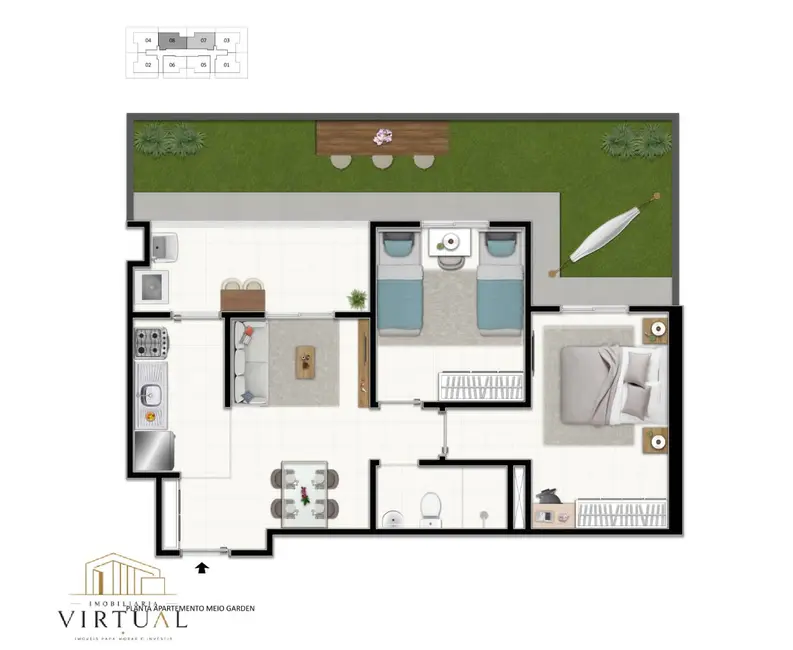 Foto 8 de Apartamento com 2 quartos à venda, 49m2 em Vila Ipiranga, Mogi Das Cruzes - SP