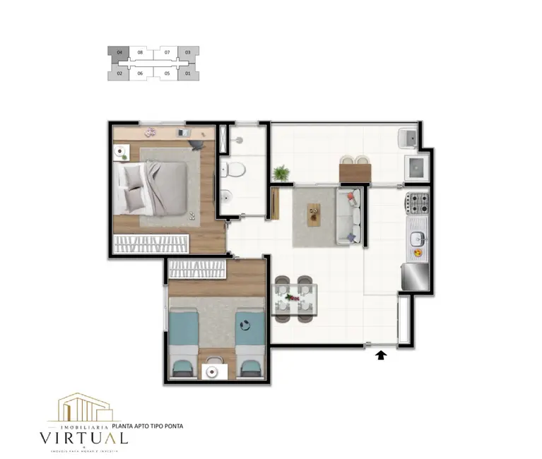 Foto 7 de Apartamento com 2 quartos à venda, 49m2 em Vila Ipiranga, Mogi Das Cruzes - SP